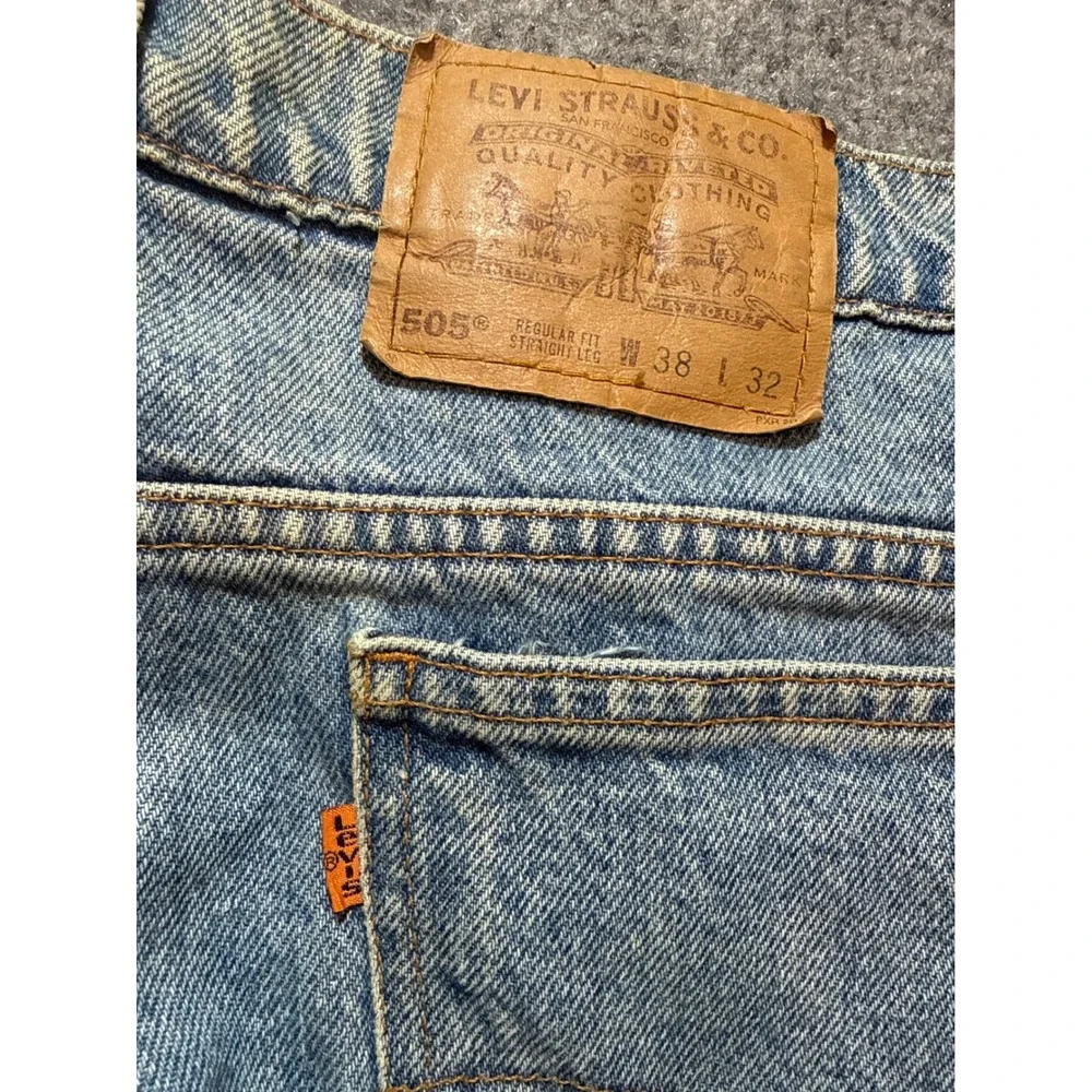 Vintage 1994 Levi's 505 Orange Tab Jeans W38x32 (Fits 36x32) Made Mexico